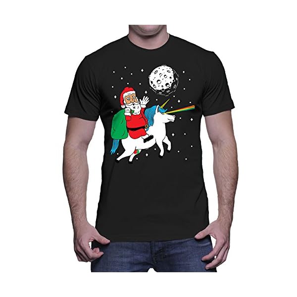 Santa Flying Unicorn - Magical Funny Men's T-Shirt