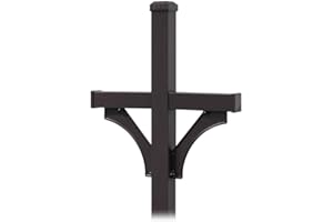 Salsbury Industries 4872BLK Deluxe 2 Sided in Ground Mounted Mailbox Post for Two Mailboxes, Black