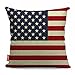 Kingla Home Square Cotton Linen Sofa Cushion Covers Decorative Pillow Cases 18 X 18 Inch American Flag Zippered Custom Throw Pillow Cover