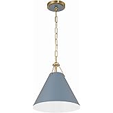 Crystorama Xavier 1 Light Vibrant Gold + Blue Mini Pendant