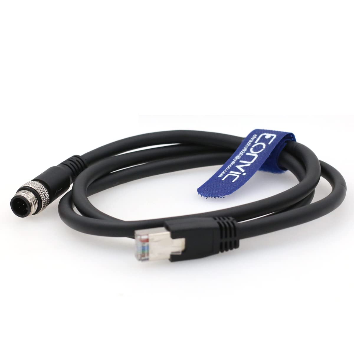 Eonvic Industrial Ethernet Cables M12 8 Pin Male to RJ45 High Flexible Shielded Network Cable with Locking Function for Industrial Cognex Camera (1M)