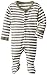L'ovedbaby Unisex Baby Organic Snap Footie (Sage/White, 0-3m)