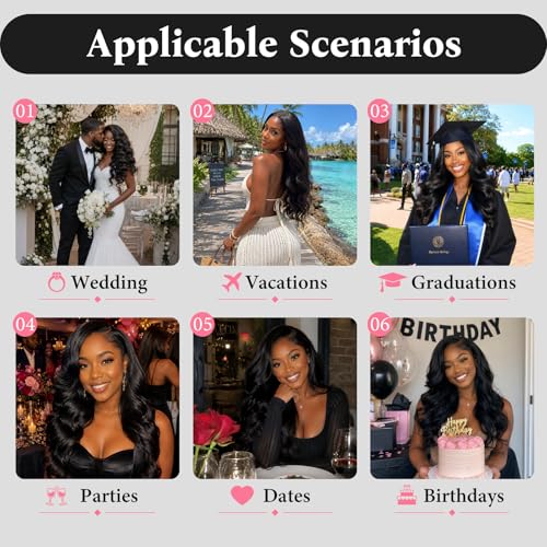 18A Human Hair Bundles 3 Bundles 22 24 26 Inch Body Wave Bundles Human Hair, 100% Weave Bundles Human Hair, No Tangle No Shedding Reusable Natural Color for Women