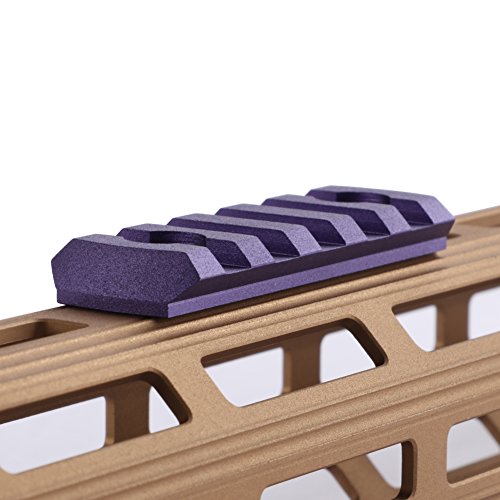 TuFok Low Profile M-Lok Rail Section - Mlok Picatinny Rail Adapter Mount Attachment (5-Slot Aluminum Purple)