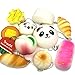 Trasfit 10 Pieces Random Squishy Charms Kawaii Soft Foods Squishies Cake/Panda/Bread/Buns Phone Charm Key Chain Strap