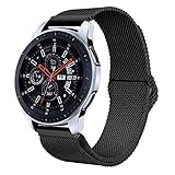 Fullife Galaxy Watch 46mm Bands,22mm Mesh Loop Replacement Strap Compatible for Galaxy Watch Band 46mm, TicWatch Pro, Amazfit Stratos Smart Watch (Black)