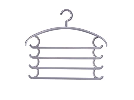 HNBGY Gute Qualität Mehrschichtiges Plastikhosen-Gestell-Tuch-Rack-Raum-Abwehr-Aufhänger Magisches Lagerregal (Grau)