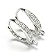 925 Sterling Silver Leverback Clear Cz Crystal Dangle Charm Connector Earrings