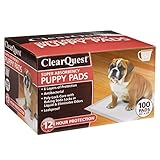 ClearQuest Super-Absorbency Puppy Pads, 100-Count Box, Anti-Microbial, Hold Five Cups, Scented to Attract Puppies