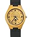 Viable Harvest Men’s Wood Watch, Unique Sundial Design, Natural Bamboo , Genuine Leather and Gift Box (Black)