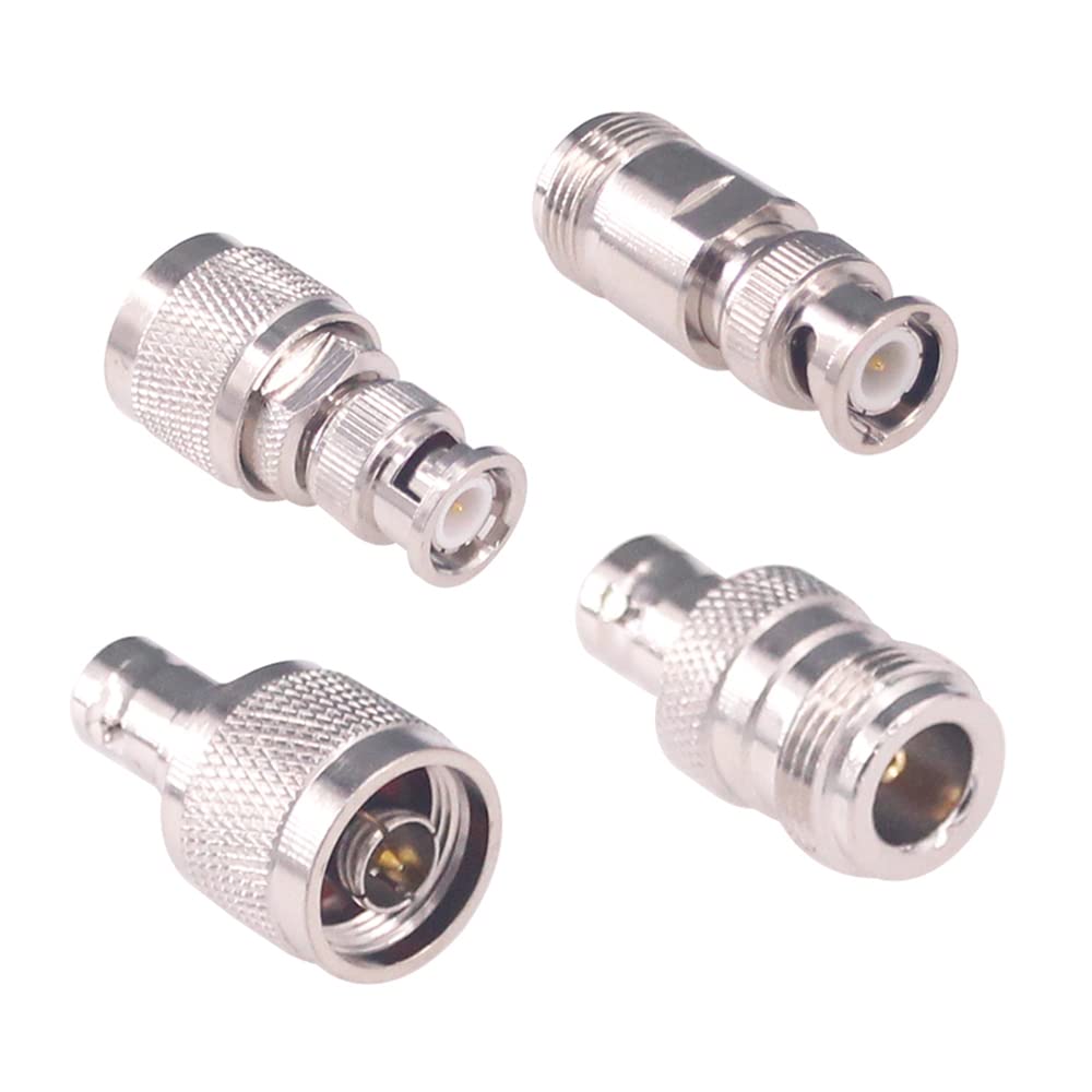 RFaha 4pcs N to BNC Coax Connector BNC Male/Female to N type M/F RF Coaxial Adapter Converter Kit(F140-4)