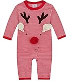 Sunnysame Baby Christmas Romper Cotton Long Sleeve Red