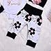 Besokuse Cute 4PCs Newborn Kids Baby Girl Daddy Little Princess Romper + Flowers Pants + Hat + Flower Headband Winter Outfit (White, 6-12Months)
