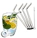 Stainless Steel Metal Reusable Straws - Set of 4 Stainless Steel Cleaning Brush Included Tumbler Straws Drinking Reusable Straw Eco Friendly Cold Beverage Steel Straws For Tumbler Cups