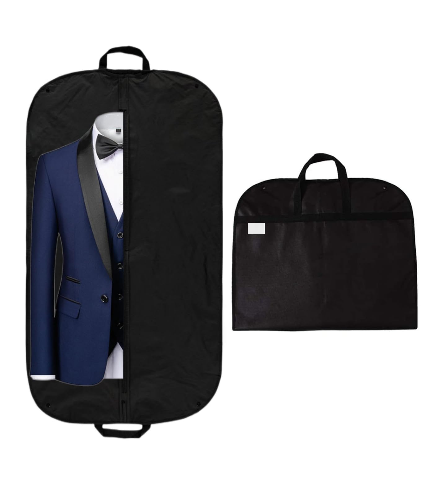 40" Clothes Carrier Suit Carrier Travel Bag Zipped Foldover Breathable Multi-Use Garment Cover Clothes Suit Tuxedos Dresses Coats Carrier Carry Handles & Holding Buttons Black (1pk x 40" (100cm*60cm))