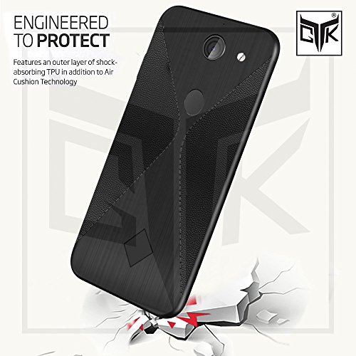 TheGiftKart Hybrid Design Leather & Brushed Finish Anti Slip Rugged Back Case Cover For 10 Or E / 10.Or E / Tenor E (Bla