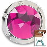 Purse Hook - Gem Accented Hanger - Handbag Holder For Tables Desks and More - by Fashion Heaven (Fuchsia)
