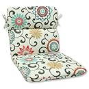 Pillow Perfect Pom Play Peachtini 48-in x 18-in Blue Patio Bench