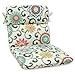 Pillow Perfect Floral Indoor/Outdoor 1 Piece Split Back Chair Cushion with Ties Rounded Corners, Deep Seat, Weather, and Fade Resistant, 40.5