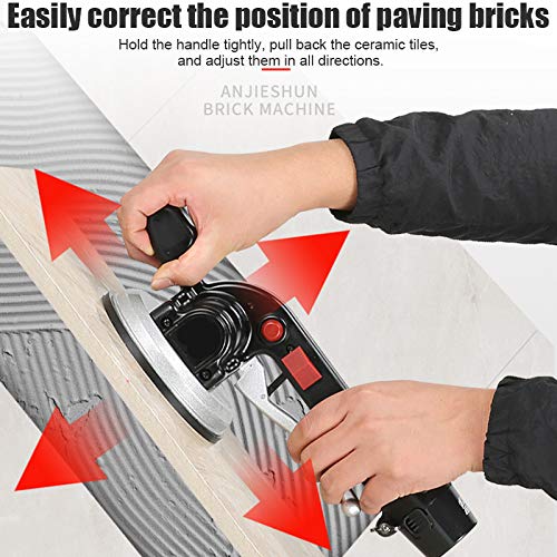 Tenrry Tile Vibrator Electric Handheld Automatic Leveling Machine Tool for Floor Wall (us, 2 Batteries 1 Charger)