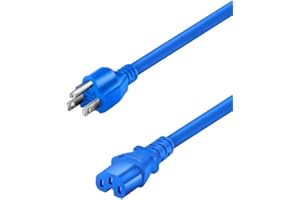 Toptekits NEMA 5-15P to C15,Blue USA 3Pin to C15 Power Extension Cord,14AWG,15A/125V,UL Listed,UPS Supply Power Cord (5-15P to C15, Blue, 10ft/3m)