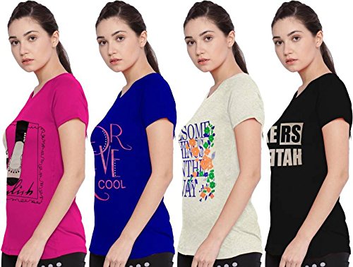 so sweety sneak peak ladies half sleeve pack of 4 t shirt (1009)