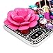 iPhone XR Bling Glitter Case, Awsaccy(TM) Unique 3D Handmade Crystal Sparkly Diamond Rhinestone Pink Pearl Floral Lipstick Fashion Design Shiny Case for iPhone XR Girls Women