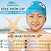 Kids Swim Cap, Pack of 2, Silicone Toddler Swim Caps for Boys and Girls, Fun Design Waterproof Junior Swimming Cap Pink and Blue Age 3-12 (Minnow)