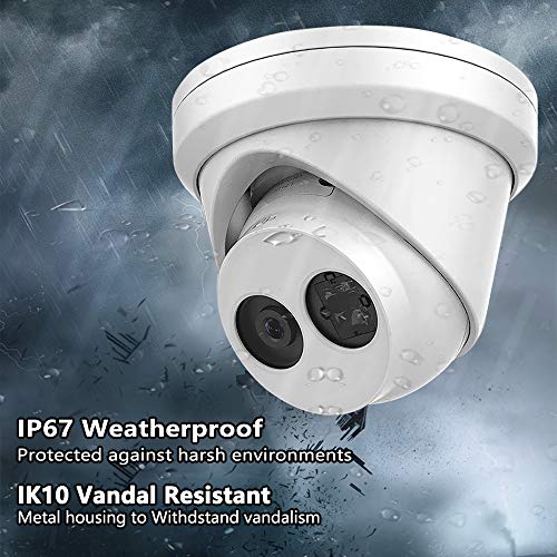 VIKYLIN 6MP PoE IP Camera Dome OEM DS-2CD2363G0-I, Indoor Outdoor Network Home Surveillance Security Camera Turret with 98ft Night Vision, Micro SD Card Slot, H.265+,IP67 Waterproof
