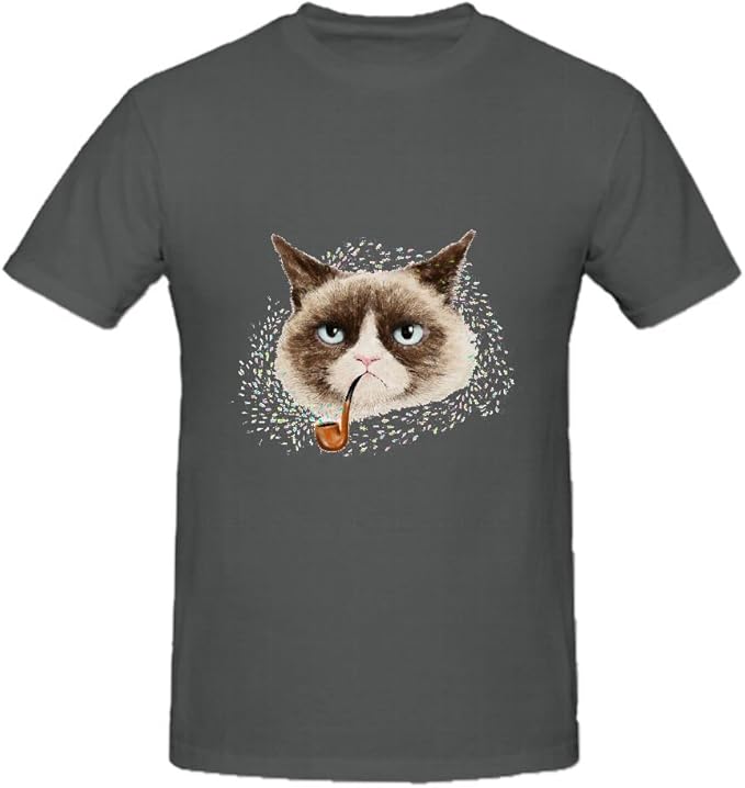 Grumpy Cat Men Shirt Crew Neck Tee Grey Amazon.ca Books