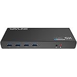 Wavlink Universal USB-C Ultra 5K Docking Station with 4K Dual Video Outputs and Support for Mac,Windows 7/ 8/ 8.1/ 10(USB-C in,DP and HDMI,Gigabit Ethernet,Audio out and Mic in,6 USB 3.0 Port)