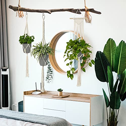 BOMQIA Macrame Plant Hangers Indoor Macrame Hanging Planters for Indoor ...