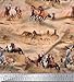 Soimoi Decorative 44 Inches Wide Pure Silk Brown Fabric Horse Printed Material by The Yard