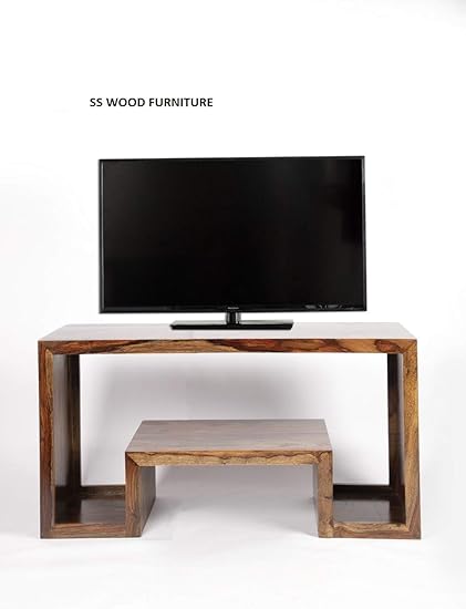 SS WOOD Furniture Solid Sheesham Wood TV Unit/TV Stand/TV Cabinet
