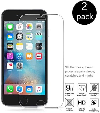 iPhone 6s Glass Screen Protector,Tempered Ballistic Glass Screen Protector [ Not Full Covered ] Work with iPhone 6 iPhone 6s(2-Pack)