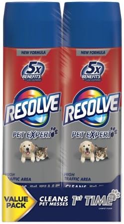Resolve Carpet Cleaner Cleaning Easy Solution Pet Rater Cleaner Clean Remover Dirt Capability Foaming 3x Surface Upholstery Advanced Solution Stain Easy Resolver Dual Pack, 44 Oz (2 Cans X 22 Oz)