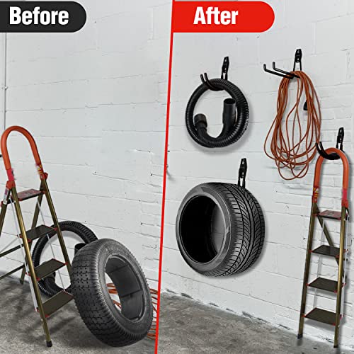 WORKPRO 12-Piece Garage Hook Set, Heavy Duty Steel Storage Hooks,Utility Wall Mount Hook ,Multi-Tool Hangers Holder for Garden Tools, Ladders, Bikes, Bulky Items