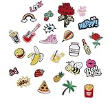 Iron on Patch 26pcs– Embroidered Patches Appliqué Motif Applique Kit Assorted Size Decoration Sew On Patches for Jackets, Backpacks, Jeans, Clothes