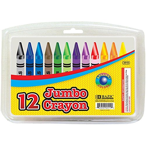Wholesale 72 packs of bazic jumbo crayons, 12ct