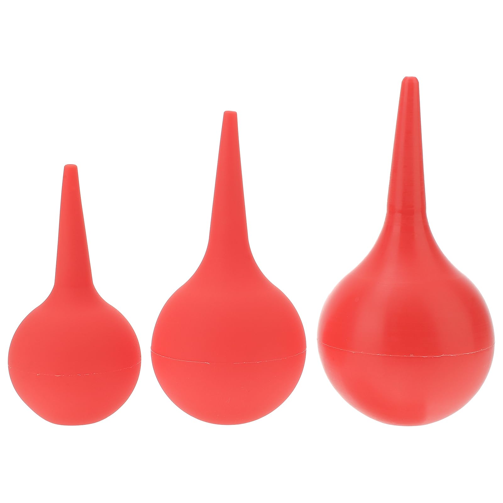 Lurrose 3Pcs Rubber Ear Syringe Bulb Set, Red Squeeze Bulb Cleaner for Ear Wax Removal, Multi-Purpose Air Dust Blower for Keyboards & Precision Electronics, 30ml/ 60ml//90ml