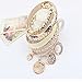 Ikevan 1 Sets Women Bracelet Korean Style Exquisite Coin Pearl Hollow Bracelet Jewelry Multilayer Bangle Wrap Cuff Gift for Women Girls (White)