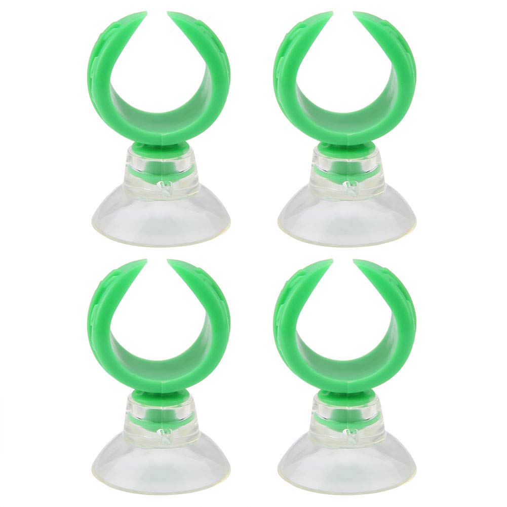 Aquarium Suction Cup Clips, Fish Tank Airline Tube Holders Clamps Multifunction Plastic Adjustable Fish Tank Mounting Clip(Inner Dia 17.6mm-Green)