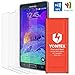 [NFC/Google Wallet Capable] Note 4 Battery ,YONTEX 3220mAh Replacement Battery for Samsung Galaxy Note 4[ N910 , N910U LTE , N910A , N910V , N910P,N910T ] with 3 Pack [Tempered Glass] Screen Protector