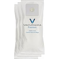 Vacurama Premium Central Vacuum Bags - Compatible for NuTone 391, Beam, Cana-Vac, Electrolux, Kenmore 50601, Allerex, Titan, 