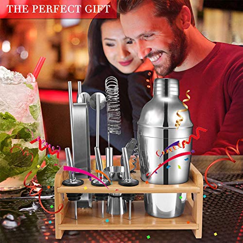 ACEBON Cocktail Shaker Set Edelstahl 15-teiliges Barkeeper Set Bar Zubehör Cocktail Set 750 ML CocktailShaker mit Bambus… – Bild 7