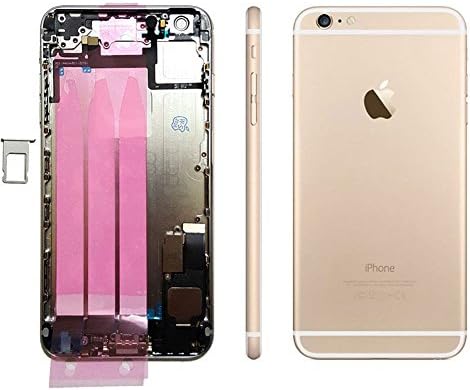 New Apple iPhone 6 Plus 5.5" Assembly Housing with Back Logo - Cover Mid Frame Rear Case Replacement Posterior with Small Parts Installed (Gold Color)