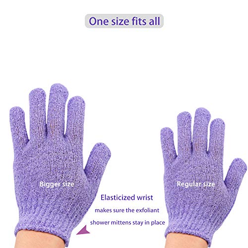 12 Pairs Double Sided Exfoliating Gloves Body Scrubber Scrubbing Glove Bath Mitts Scrubs for Shower, Body Spa Massage Dead Skin Cell Remover, 12 Colors