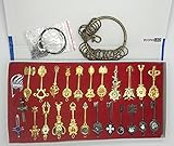econoLED Rulercosplay Fairy Tail Lucy New Collection Set Golden Zodiac Keys + Chain US Seller (25Pcs Keychain)