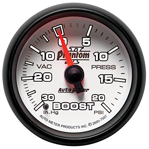 Auto Meter 7507 Phantom II 2-1/16" 30 in. Hg/20 PSI Mechanical Vacuum/Boost Gauge