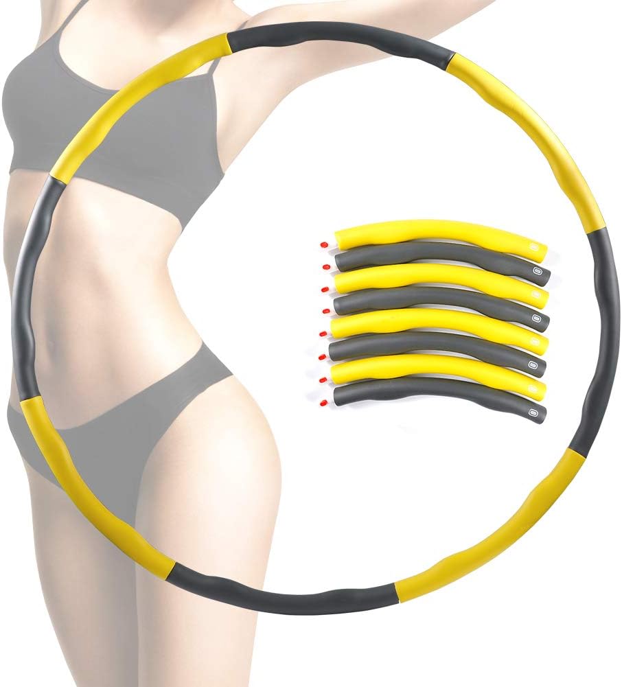 EXTSUD Hula Fitness Hoop, Removable Eight-Section Foam Fitness Hoop